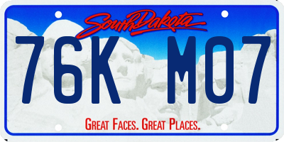 SD license plate 76KM07