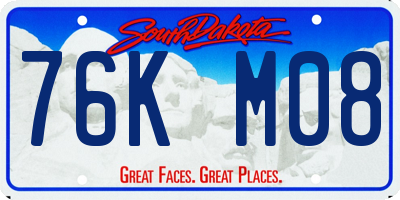 SD license plate 76KM08