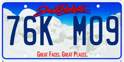 SD license plate 76KM09