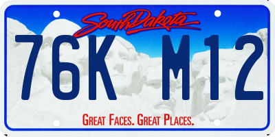 SD license plate 76KM12