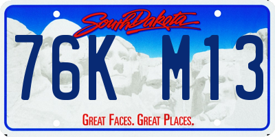 SD license plate 76KM13