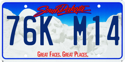 SD license plate 76KM14