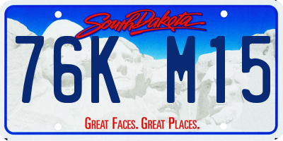 SD license plate 76KM15