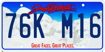 SD license plate 76KM16