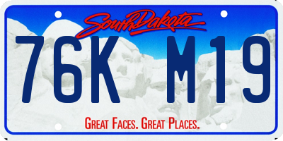 SD license plate 76KM19