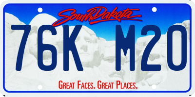 SD license plate 76KM20