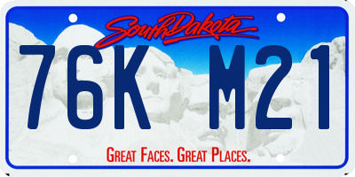 SD license plate 76KM21