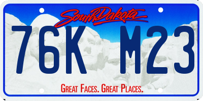 SD license plate 76KM23