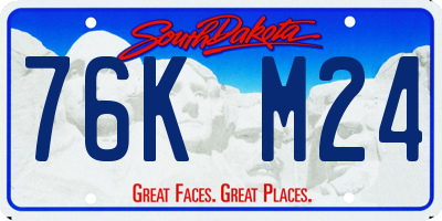 SD license plate 76KM24