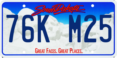 SD license plate 76KM25
