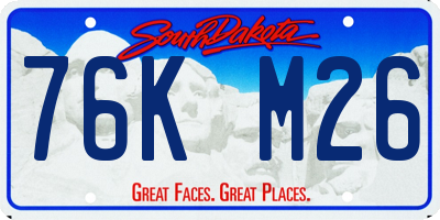 SD license plate 76KM26