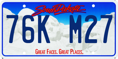 SD license plate 76KM27