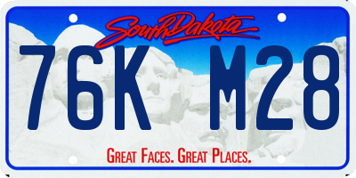 SD license plate 76KM28