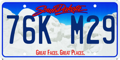 SD license plate 76KM29