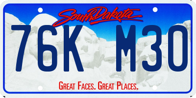 SD license plate 76KM30