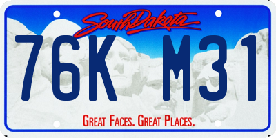 SD license plate 76KM31