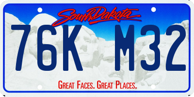 SD license plate 76KM32