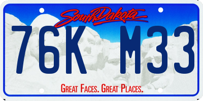 SD license plate 76KM33