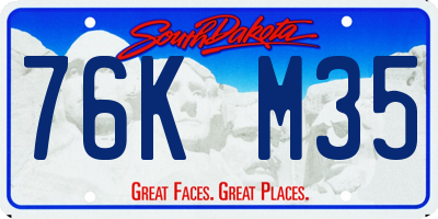 SD license plate 76KM35