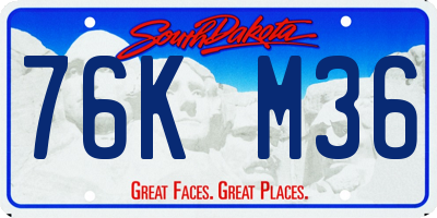 SD license plate 76KM36