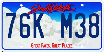 SD license plate 76KM38