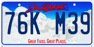 SD license plate 76KM39
