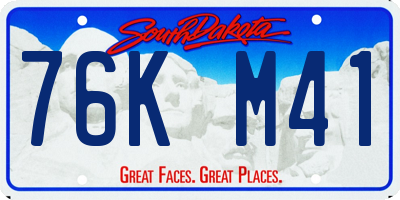 SD license plate 76KM41
