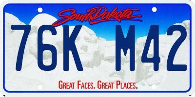 SD license plate 76KM42
