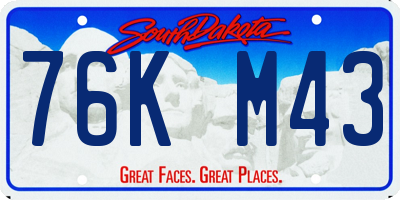 SD license plate 76KM43