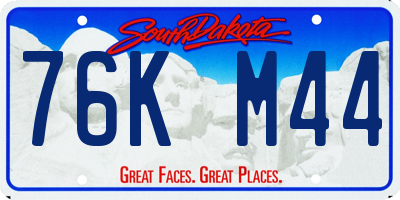 SD license plate 76KM44