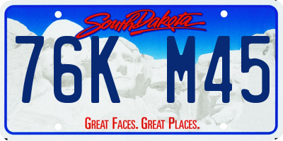 SD license plate 76KM45