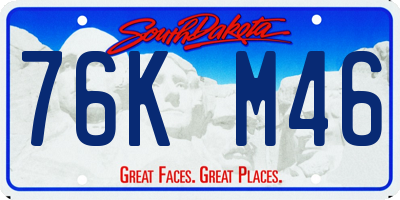SD license plate 76KM46