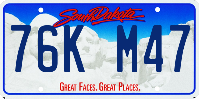 SD license plate 76KM47