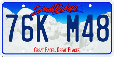 SD license plate 76KM48