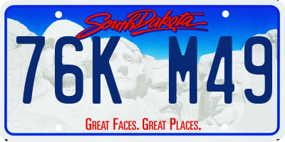 SD license plate 76KM49