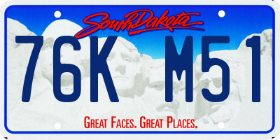 SD license plate 76KM51