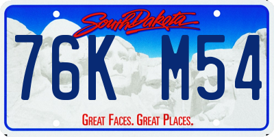 SD license plate 76KM54
