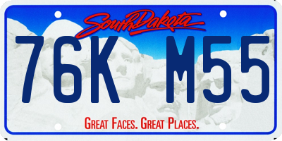 SD license plate 76KM55
