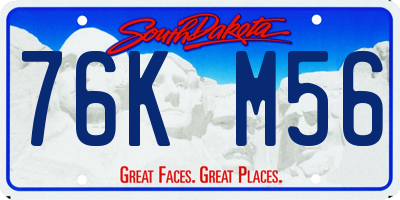 SD license plate 76KM56