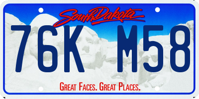 SD license plate 76KM58