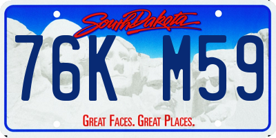 SD license plate 76KM59