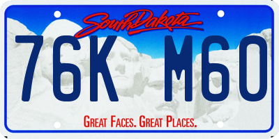 SD license plate 76KM60