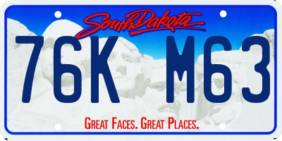 SD license plate 76KM63