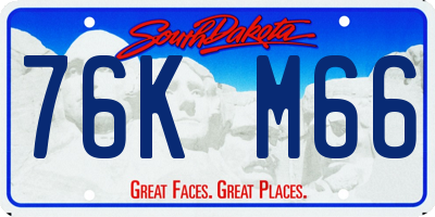 SD license plate 76KM66
