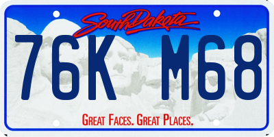 SD license plate 76KM68