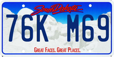 SD license plate 76KM69