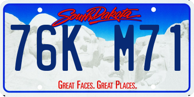 SD license plate 76KM71