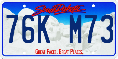 SD license plate 76KM73