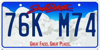 SD license plate 76KM74