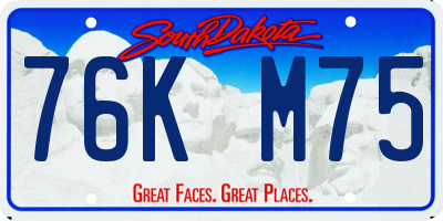 SD license plate 76KM75